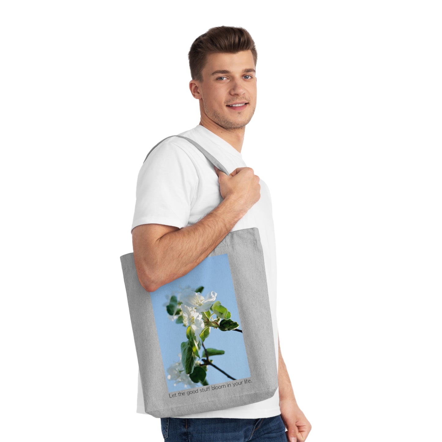 Cotton Tote Bag "Let the good stuff bloom in your life.“ - Eco-Friendly Artistic Carryall with Photo print by Sarah Buhl